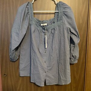 Neuflora Byron Bay blouse in Blue. NWT size S
